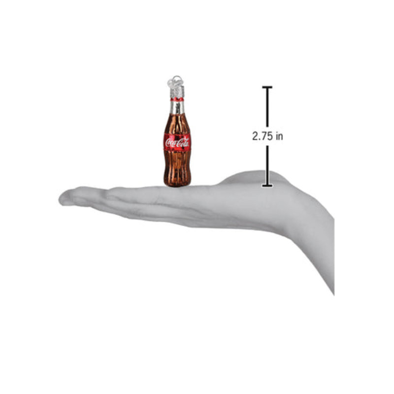 Old World Christmas Blown Glass Mini Ornament for Christmas Tree, Coca Cola Bottle