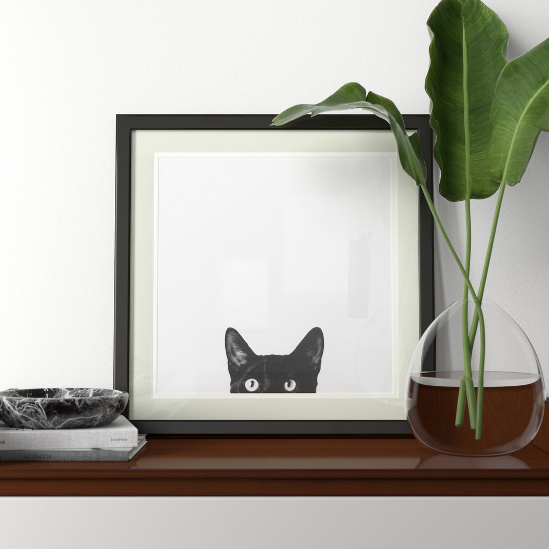 Curiosity (Cat) by Jon Bertelli - Picture Frame Graphic Art Print on Paper Latitude Run® 