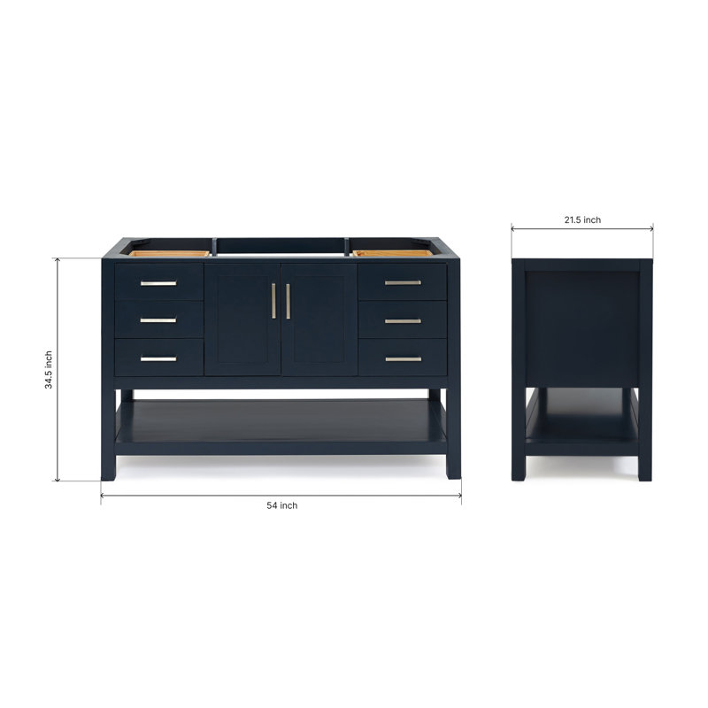 54'' W Single Bathroom Vanity Base, Midnight Blue