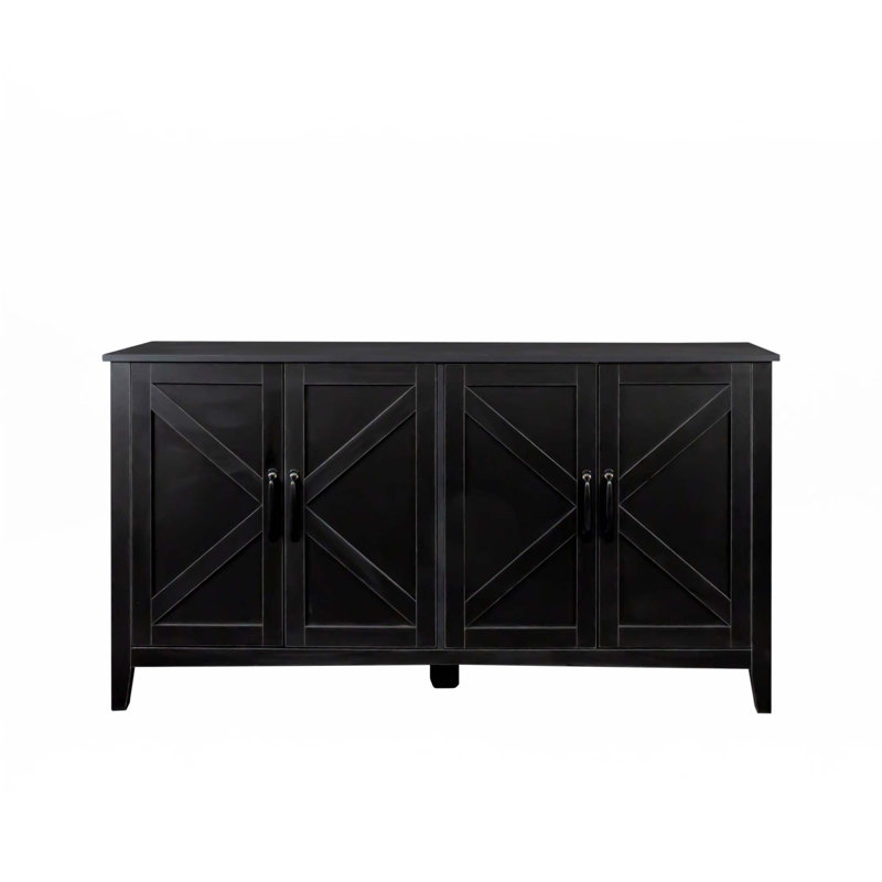 Buffet de rangement autoportant, Noir