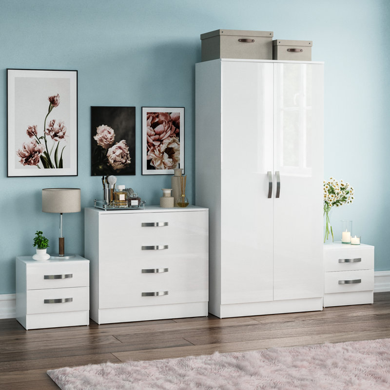 Arkadij 4 Piece Bedroom Set, White