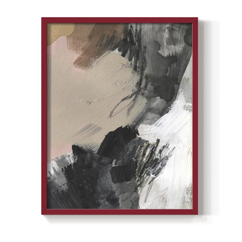 Neutre non blanchi, reproduction encadrée en V - bois massif, Cadre simple rouge, H 10 po x l 8 po