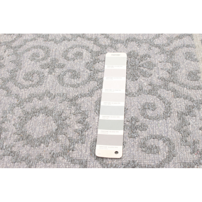 Tapis gris clair en laine tissé à plat Kerensa