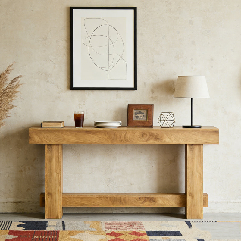 Wooden Farmhouse Sofa Hallway Console Table