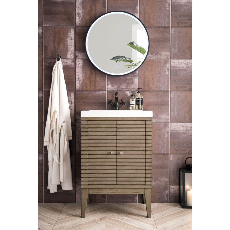 Linden 24'' W Single Vanity, Whitewashed Walnut