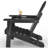 Folding Adirondack Chair Set of 6, HDPE Outdoor Patio Chair with Cup Holder, All Weather Resistent Wooden Textured for patios, Decks, Gardens, fire Pit, Black