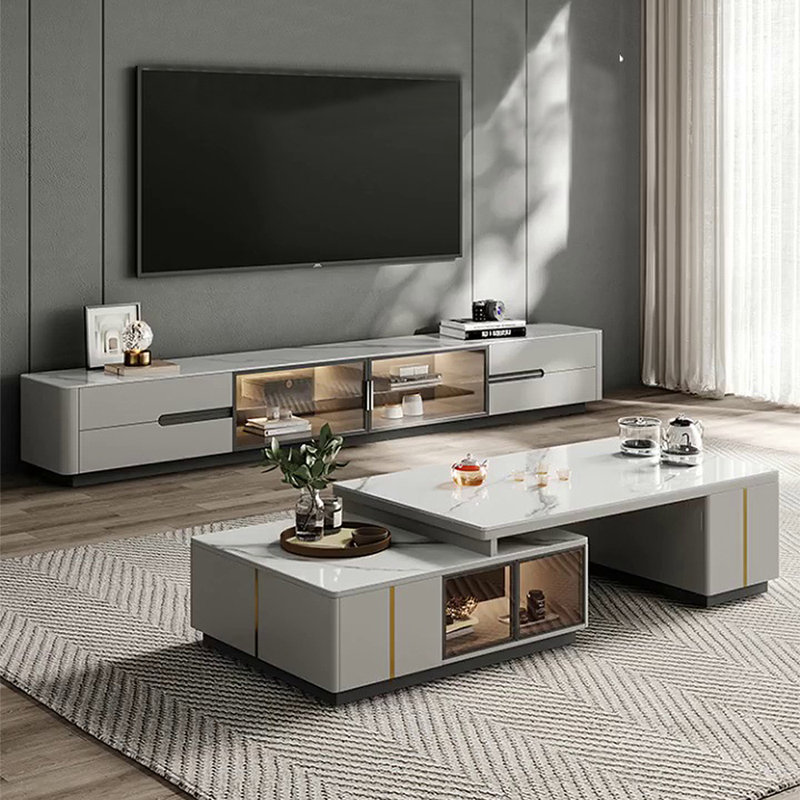 Advanced simple TV cabinet tea table combination