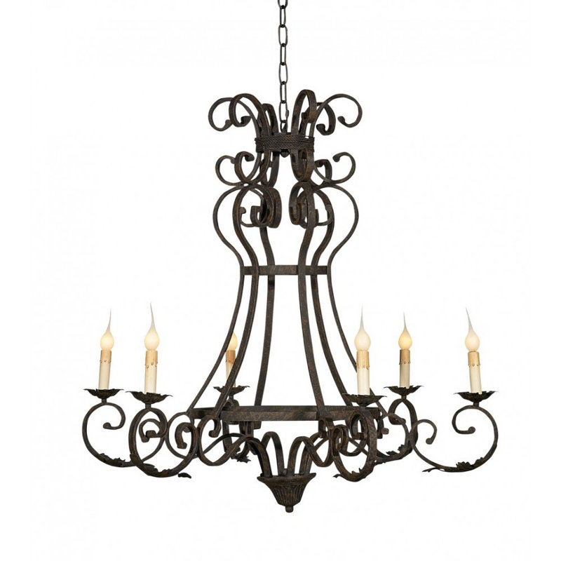 Lustre empire 6 lumières Arizona, Noir antique, H 34 po x l 34 po x P 34 po