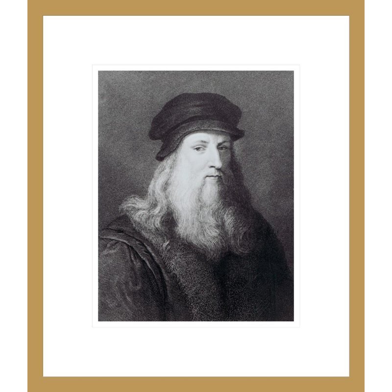 Leonardo Da Vinci, gravé par Raphael Morghen par Leonardo Da Vinci, impression giclée encadrée, H 16 po x l 13,75 po