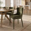 Ensemble de salle à manger extensible 9 pièces en placage de bois avec chaises à oreilles en chenille-1801064086