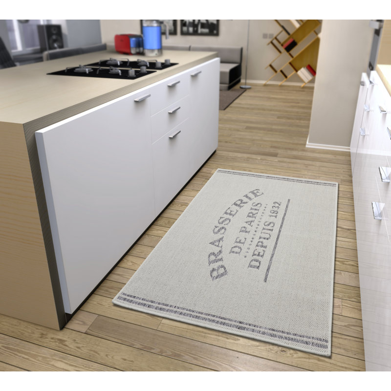 Brasserie De Paris Cream Rug, Rectangle 92 x 150 cm