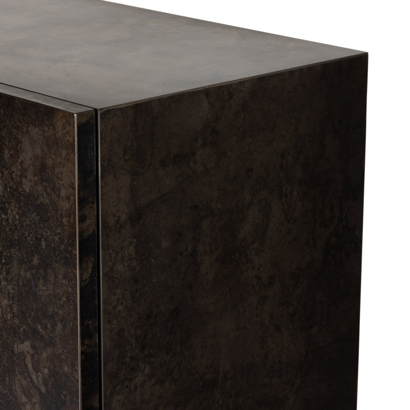 Roman Bar Cabinet, Antiqued Brass Aluminum