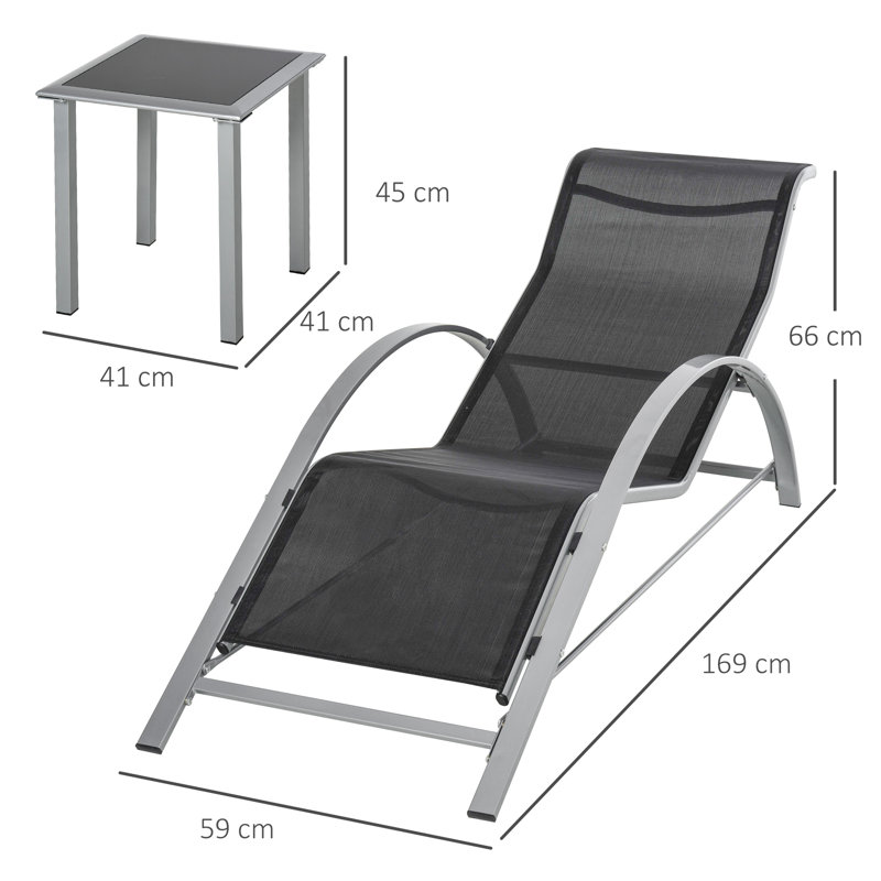 Fanton Sun Lounger Set with Table
