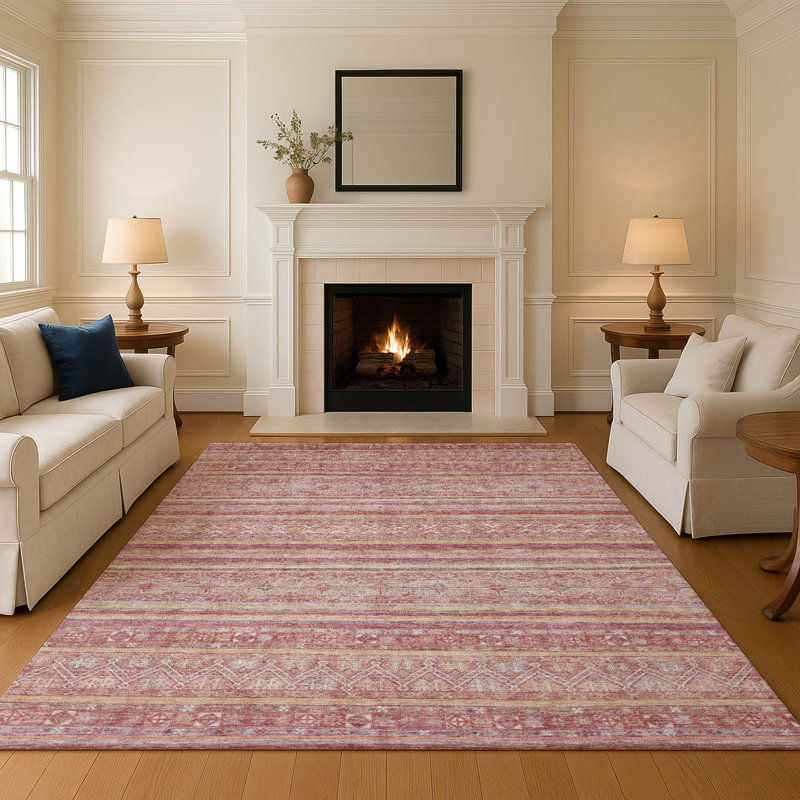 Tapis à rayures Baford AMF1653 lavable à la machine de qualité supérieure, Rectangle 10 pi x 14 pi