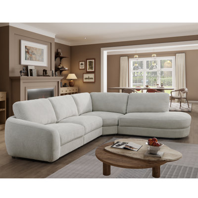 Modern Style Wedge Chaise Sectional