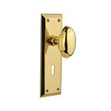 Homestead Interior Mortise Door Knob with New York Long Plate