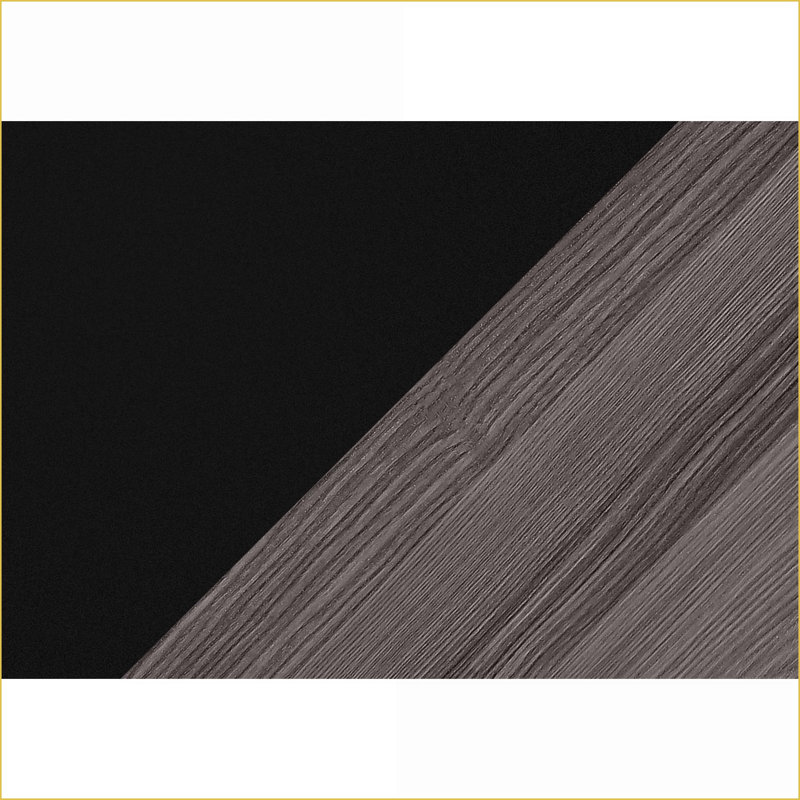 Table basse noire, grise et aspect bois pour le salon, stable avec protecteurs de plancher et amp; Rangement