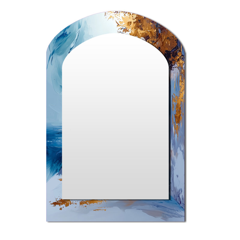 Miroir décoratif marocain sur fond marocain Rabat Kasbah II - métal, 43 po x 33 po