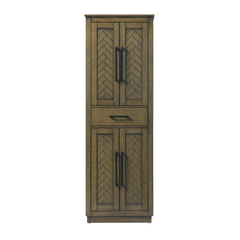 Armoire de rangement pour salle de bain 24 pouces en chêne noisette, H 72 po x l 24 po x P 18 po, Noisette chêne