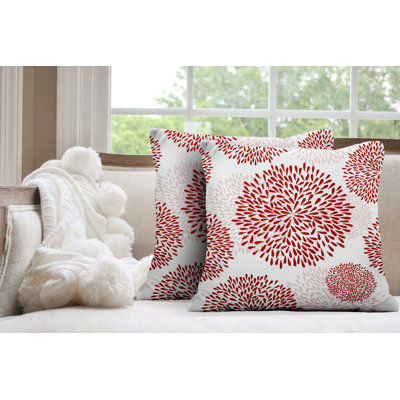 Floral Outdoor Reversible Throw Pillow