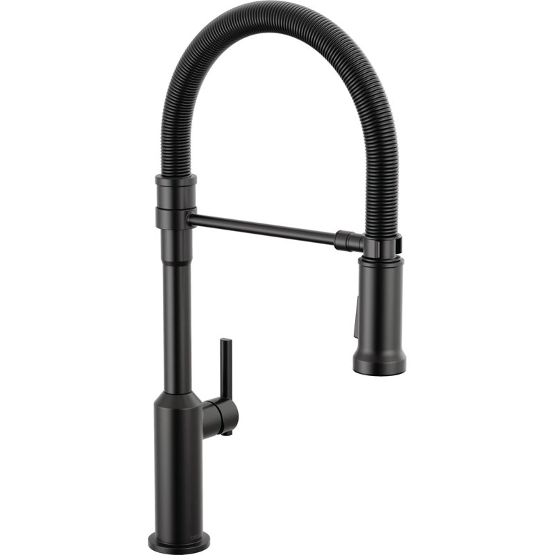 Single Handle Pull-Down Kitchen Faucet With Spring Spout, Matte Black