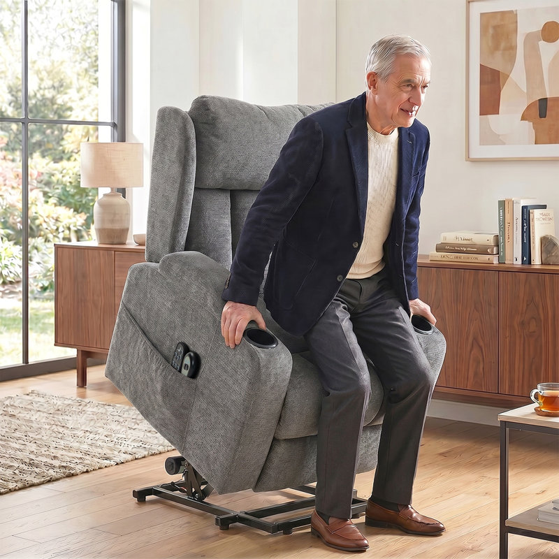 HOMCOM Power Lift Recliner Chair with Vibration Massage and Heat Grey