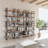 Lotus Large 7-Tier Walnut Color Room Division and Library Bookshelves-1129554749