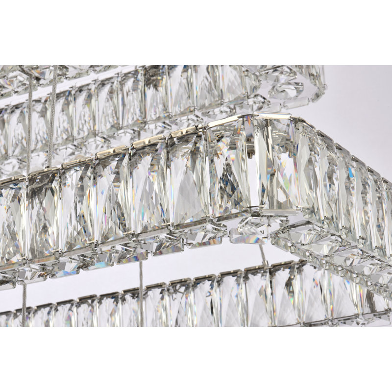Maart 3 - Light LED Unique/Statement Pendant, 80" H x 42" W x 18" D, Chrome