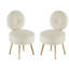 Chaise rembourrée en velours avec tabouret (ensemble de 2)-1786593620