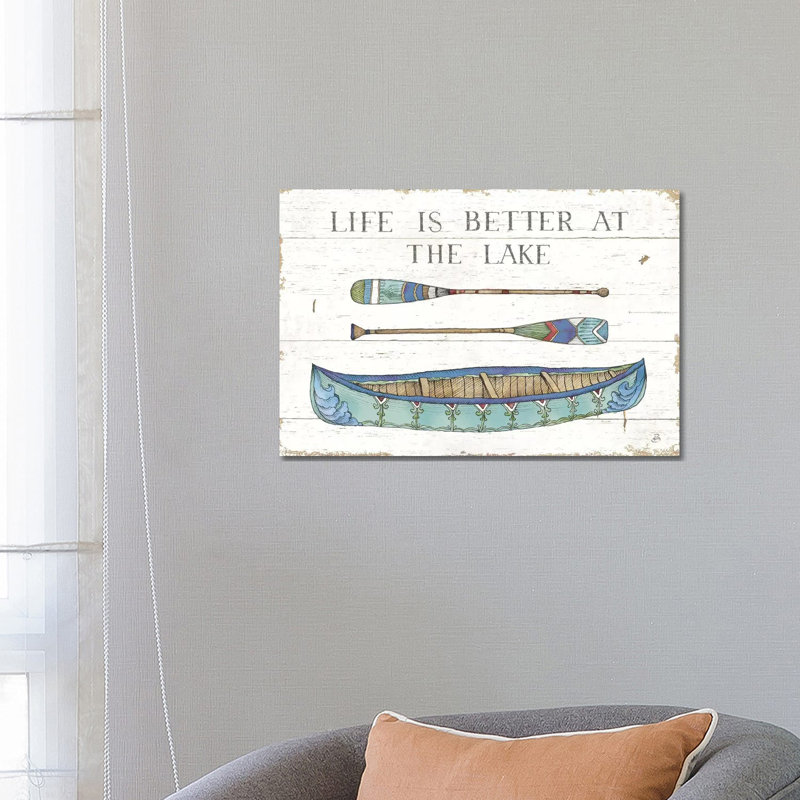 Lake Sketches II Colour by Daphne Brissonnet - Wrapped Canvas Painting, 66.04 cm H x 45.72 cm W x 1.91 cm D