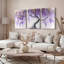 Wisteria Tree with Gold Accents Canvas Wrapped Wall Art, Abstract Floral (Set of 3)-940528477