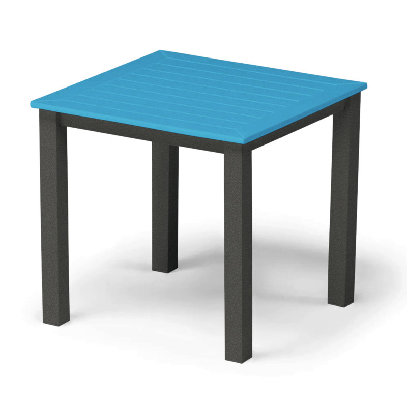 Robinett Outdoor Square Side Table, Black P70, Textured Graphite