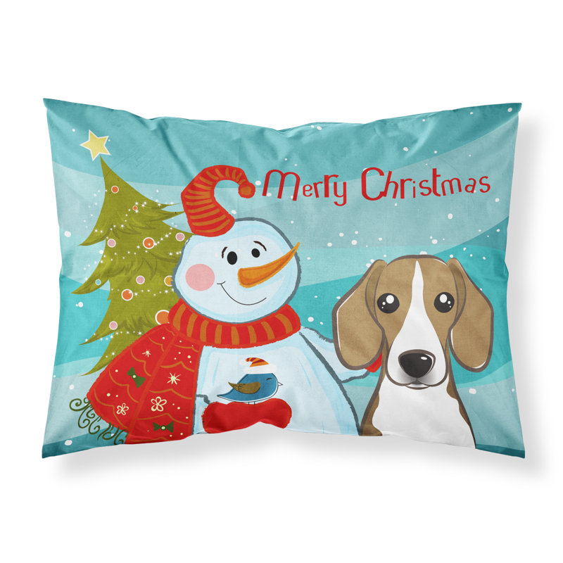  Taie d'oreiller bonhomme de neige avec Jack Russell Terrier, Beagle