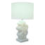 Élégante lampe de table avec base sculpturale ondulée pour la chambre à coucher - Lampe de chevet élégante ou petite lampe de bureau pour le salon - 27 po, blanc