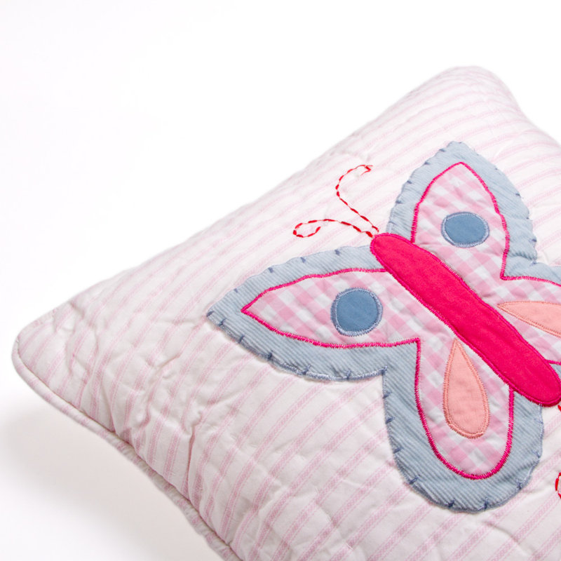 Luv Embroidered Cotton Blend Throw Pillow