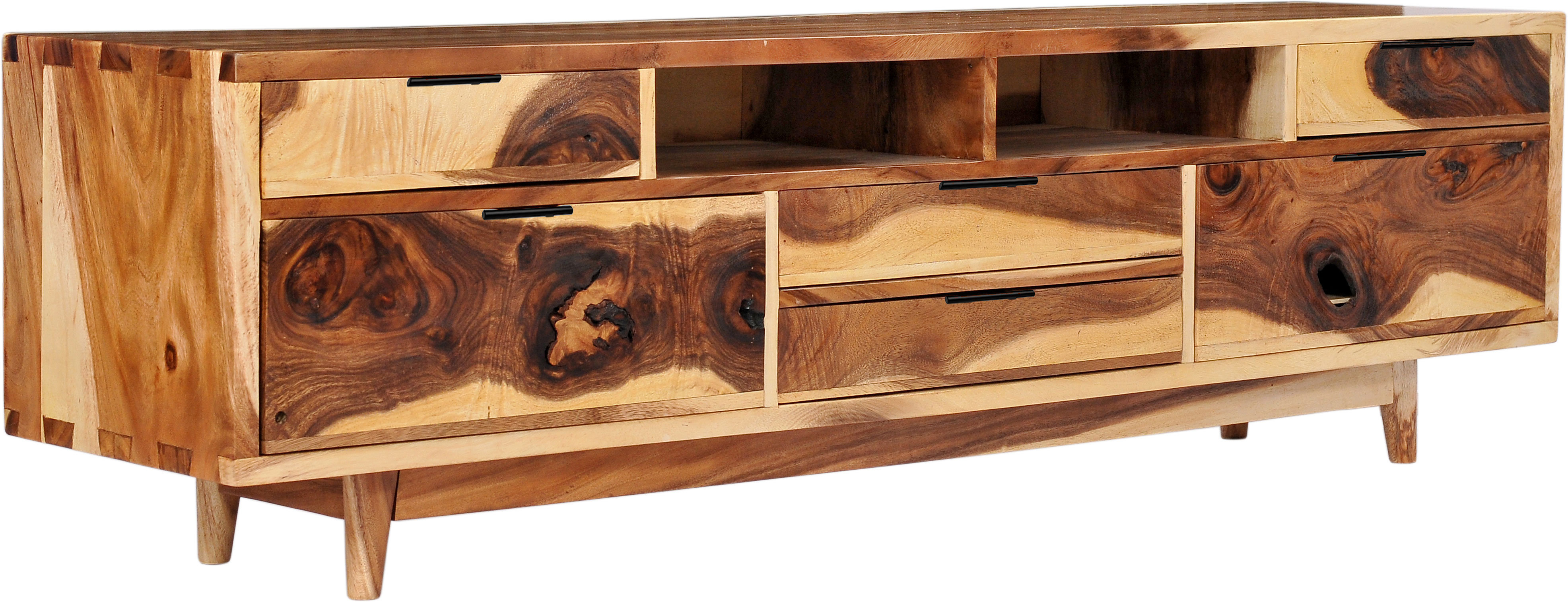 Loon Peak Cordoba Live Edge Suar Wood Media Centre/buffet With 6