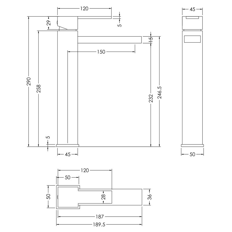 Sanford High-Rise Mono Basin Mixer