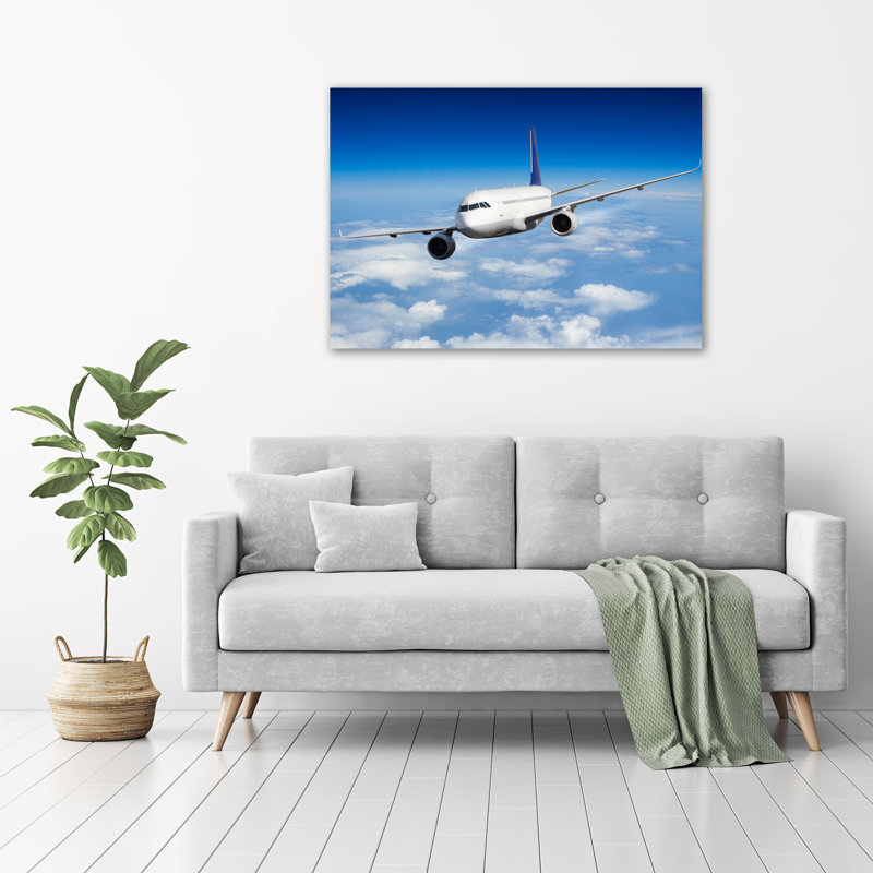 Airplane In The Air - Wrapped Canvas Print
