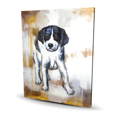 Chien curieux chiot sur toile - Contemporary Dog Home Decor