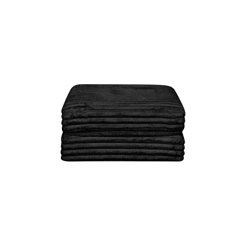 Repose-pieds modulaire compressé, Similifourrure noire
