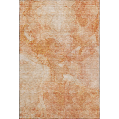 Premium Machine Washable Prisco Salmon Rug