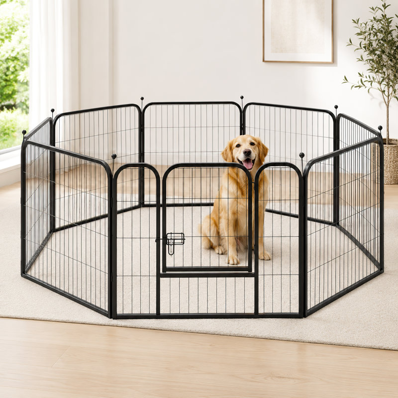 Parc pour chien, enclos extérieur pour animaux de compagnie à 8 panneaux, enclos d'exercice pour grands / moyens / petits chiens