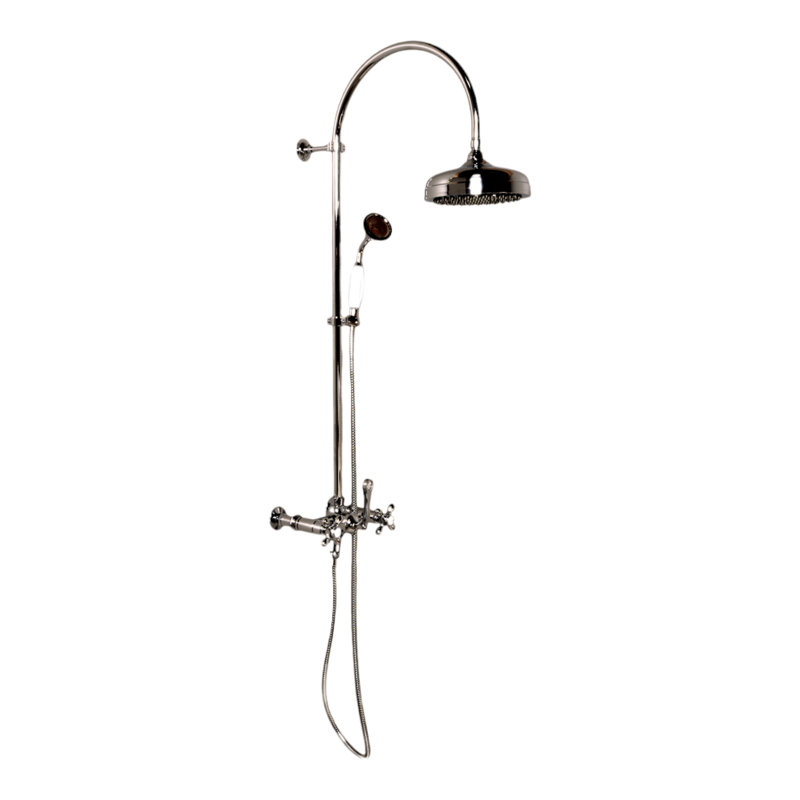 Exposed Shower System with Hand Shower (P1092) by Strom Living, Supercoat Brass