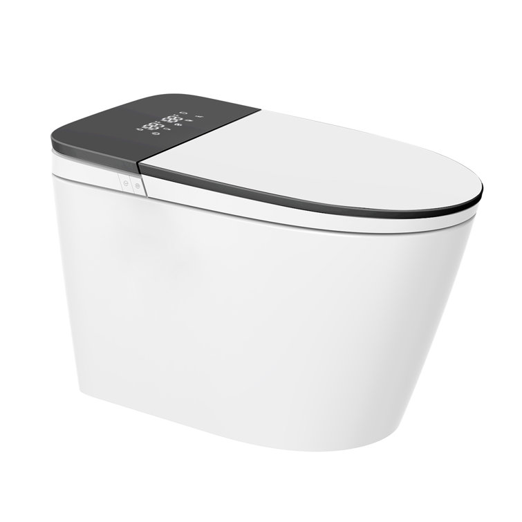Voice Control Smart Toilet Bidet with Auto Open, Auto Flush Intelligent Toilet with Heated Seat, Warm Wash & Filtering TECH, Foam Shielding, Advanced
