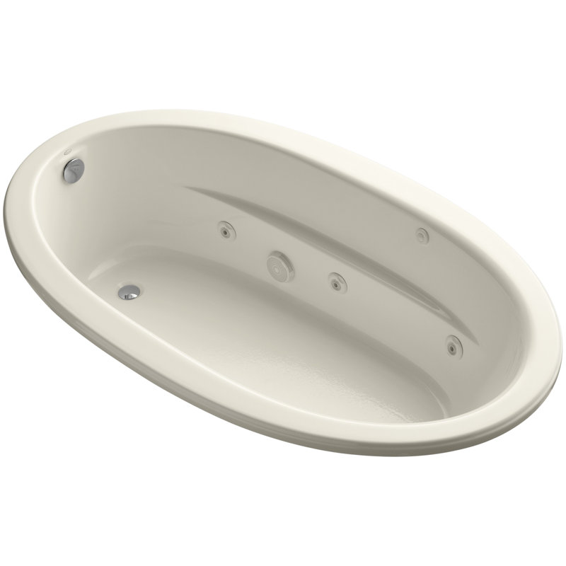 Sunward 72" x 42" Whirlpool Acrylic Bathtub, Almond