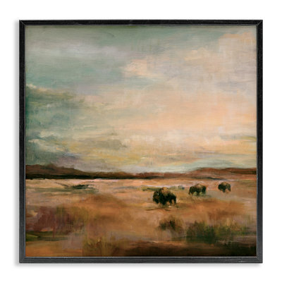 Buffalo Under Big Sky Framed Giclee Art by Marilyn Hageman
