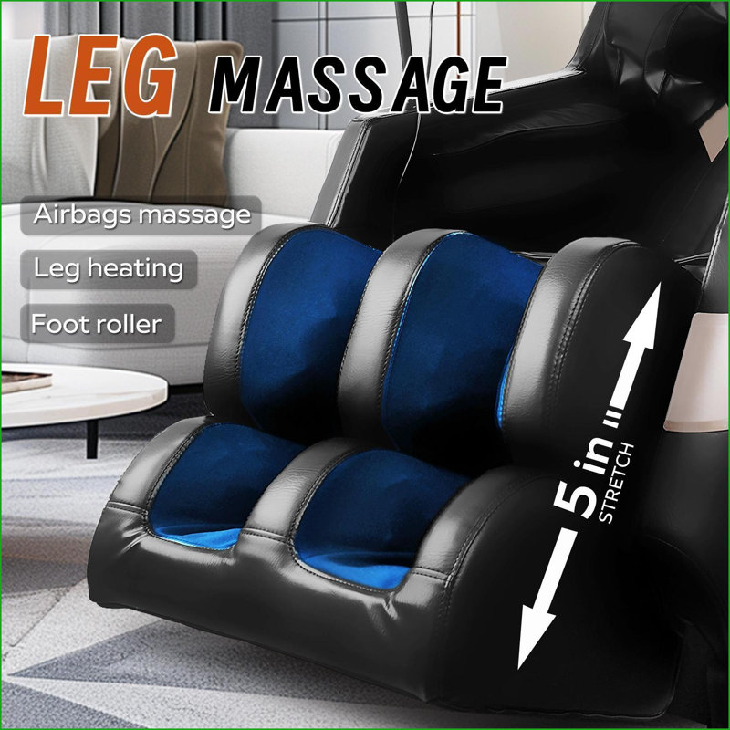 Fauteuil inclinable de massage avec gravité zéro, pression d'air corporelle complète Chauffage | Noir