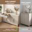 Buffet 4 portes avec rangement, buffet Mid-Century moderne avec texture en bois naturel arqué