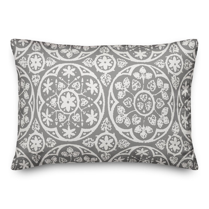 Abstract Outdoor Throw Pillow, Gray