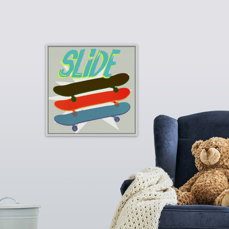 Art sur toile sk8r ii Sieber, H 20 po x l 20 po x P 1,75 po, Cadre flottant blanc